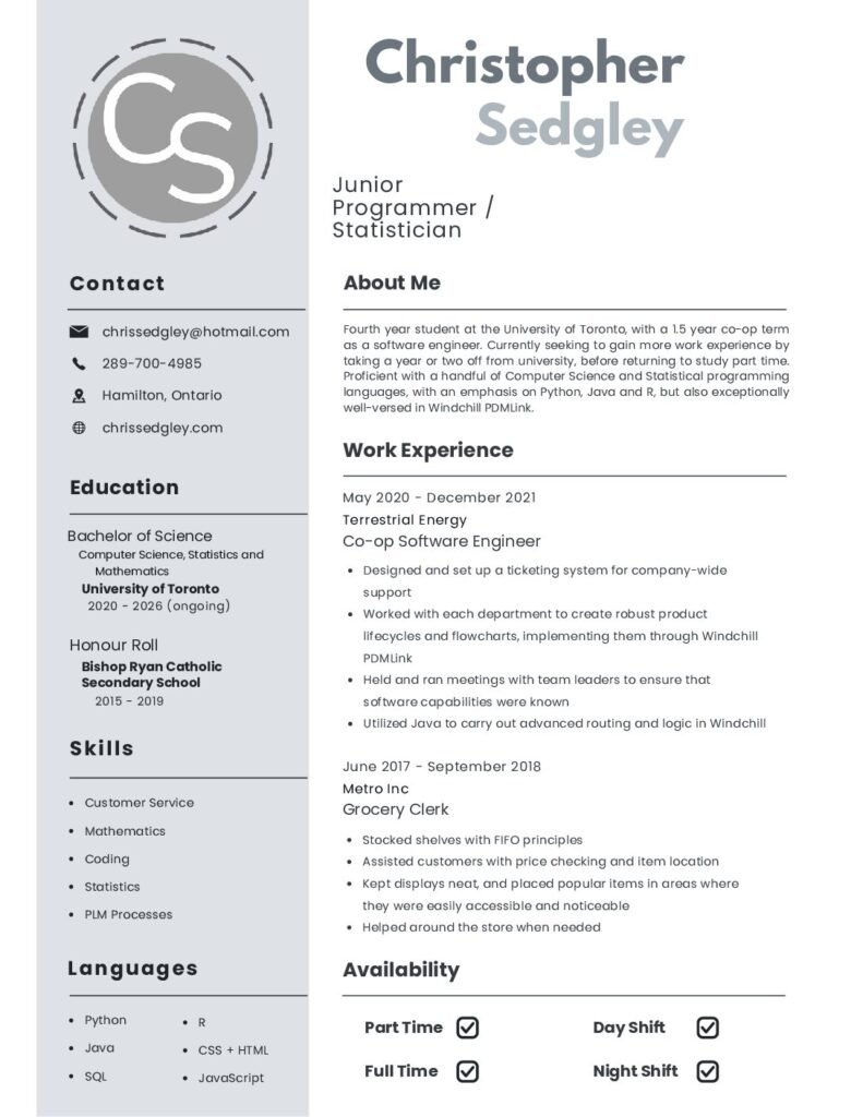 Christopher Sedgley Resume 4 Pdf 791x1024